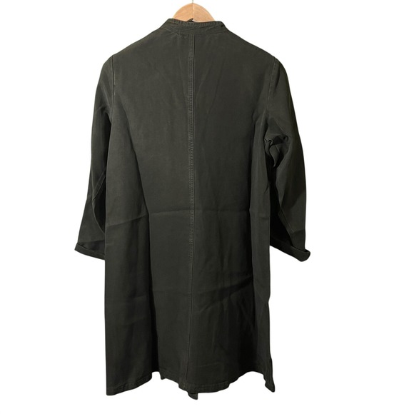 DAVID DART Olive Green Vtg Button Front Dress Size S Mandarin Collar Utility - Picture 3 of 5